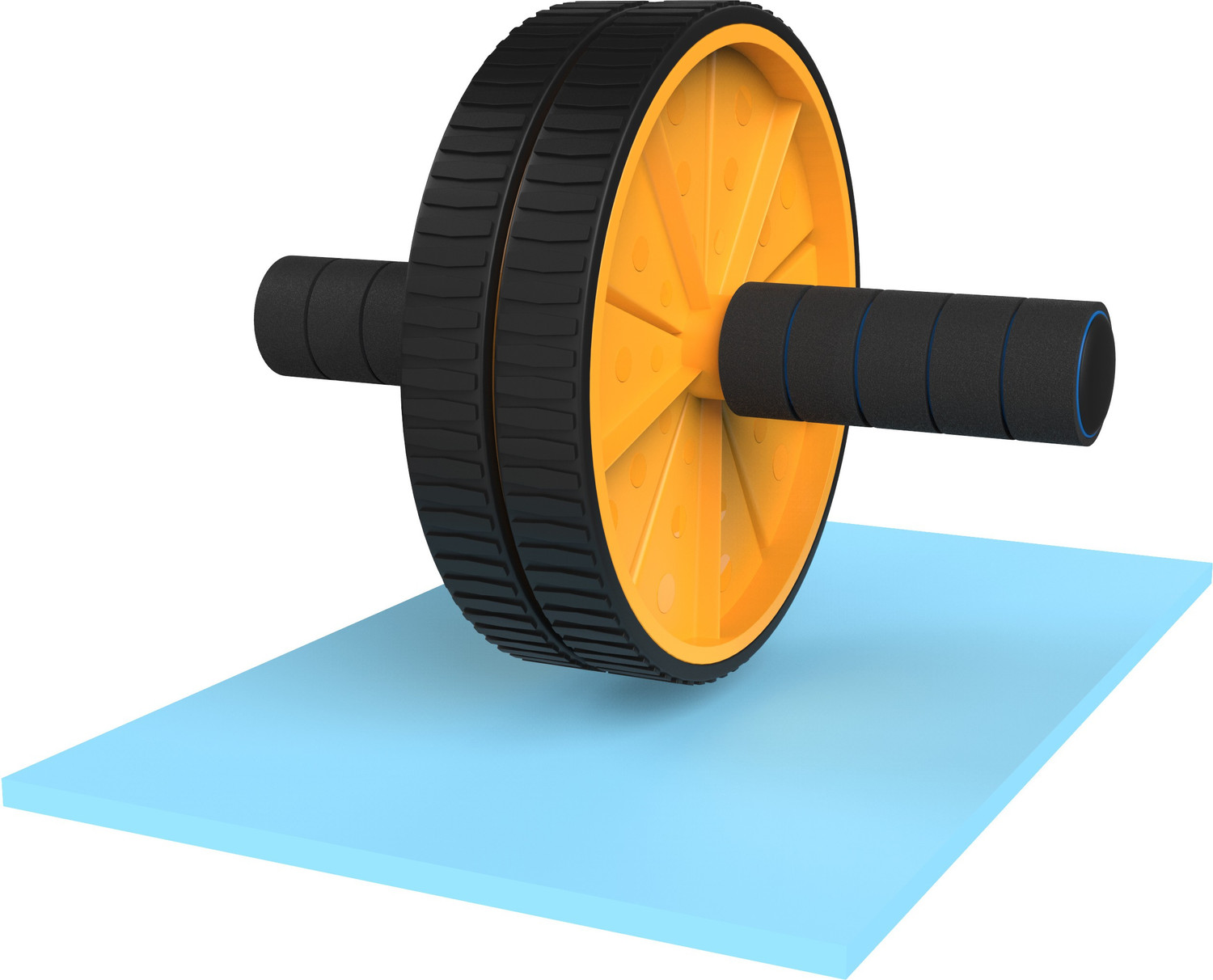 Image of PRO365 Double Wheel Ab Roller For Exercise and Push Up Bar Foam Grip Handle for Chest Ab Exerciser