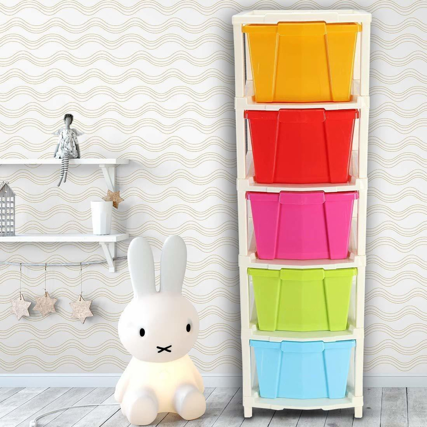 Image of infinity overseas Plastic Rectangular Multi Purpose Foldable Modular Drawer Large Chest of Drawer Plastic Kitchen Cabinet