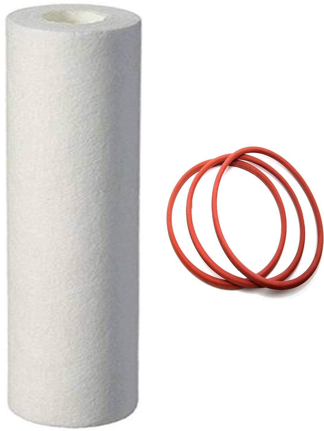bioway PP SPUN FILTER CARTRIDGE 10'' WITH BOWL O RING RED 3PCS FOR RO WATER PURIFIER Solid Filter Cartridge