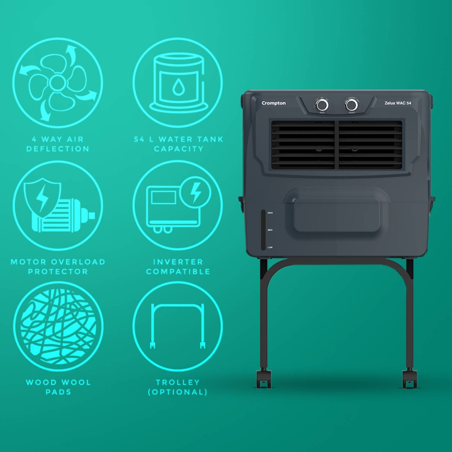 Crompton 54 L Window Air Cooler Price in India - Buy Crompton 54 L