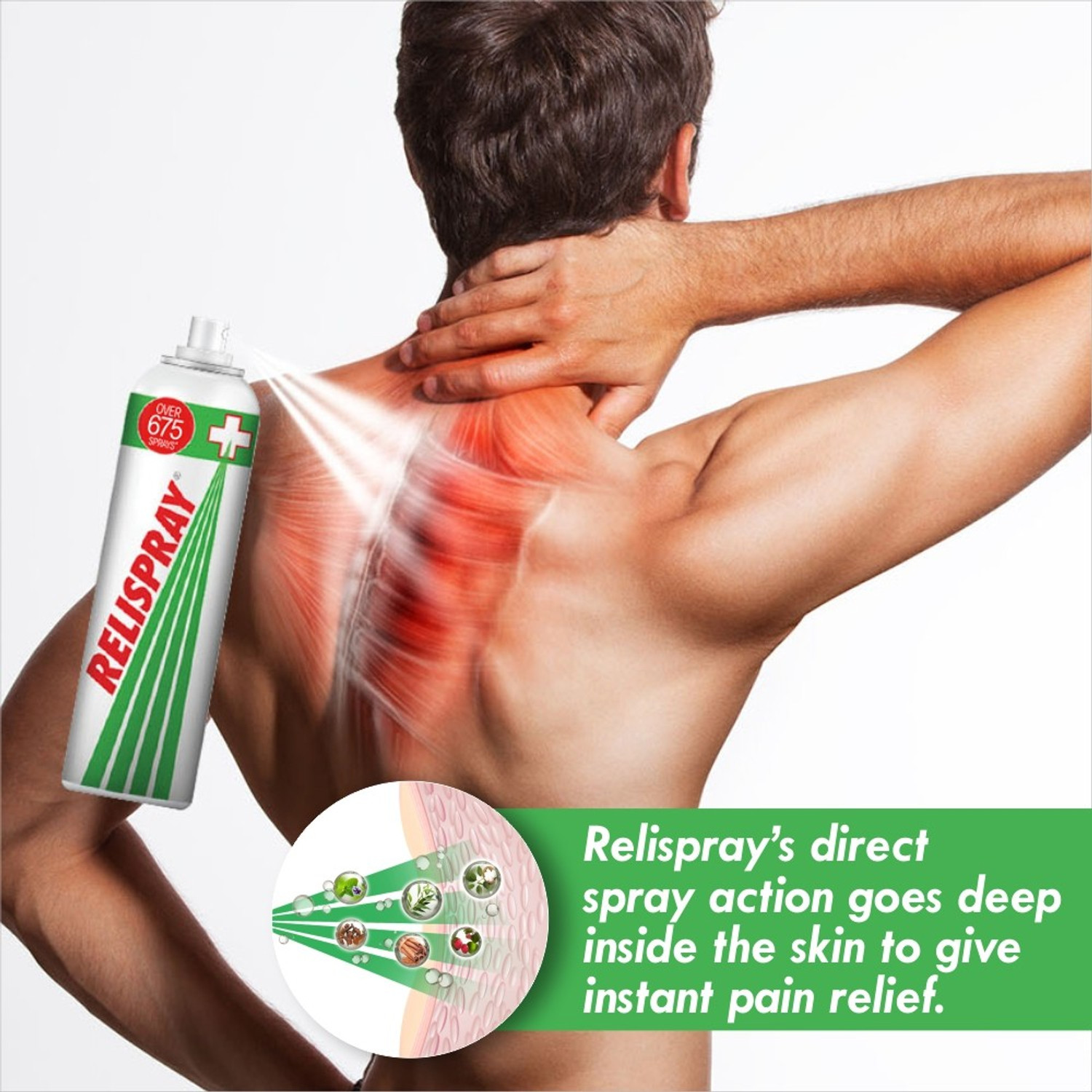 Image of Relispray Ayurvedic Instant Pain Relief | Effective for Joint & Muscle Pain | Spray