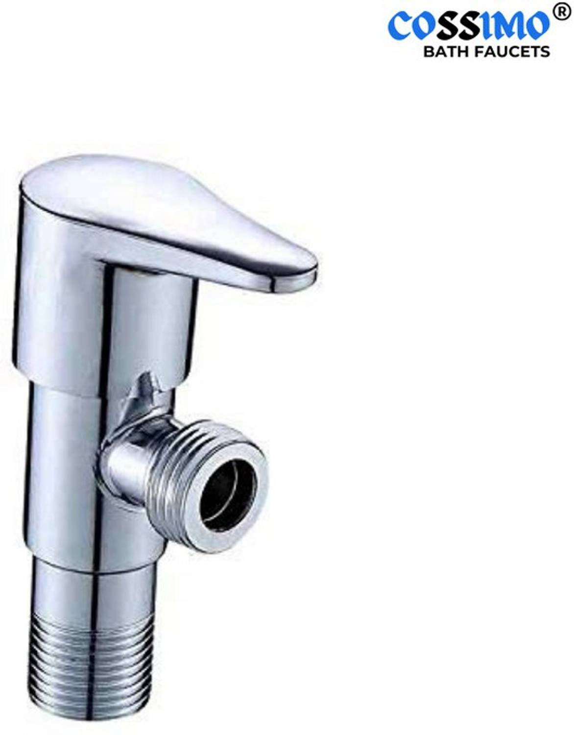 BATHONIX Angle Valve Chrome Plated With Wall Flange -Pack of 1. Angle Cock Faucet