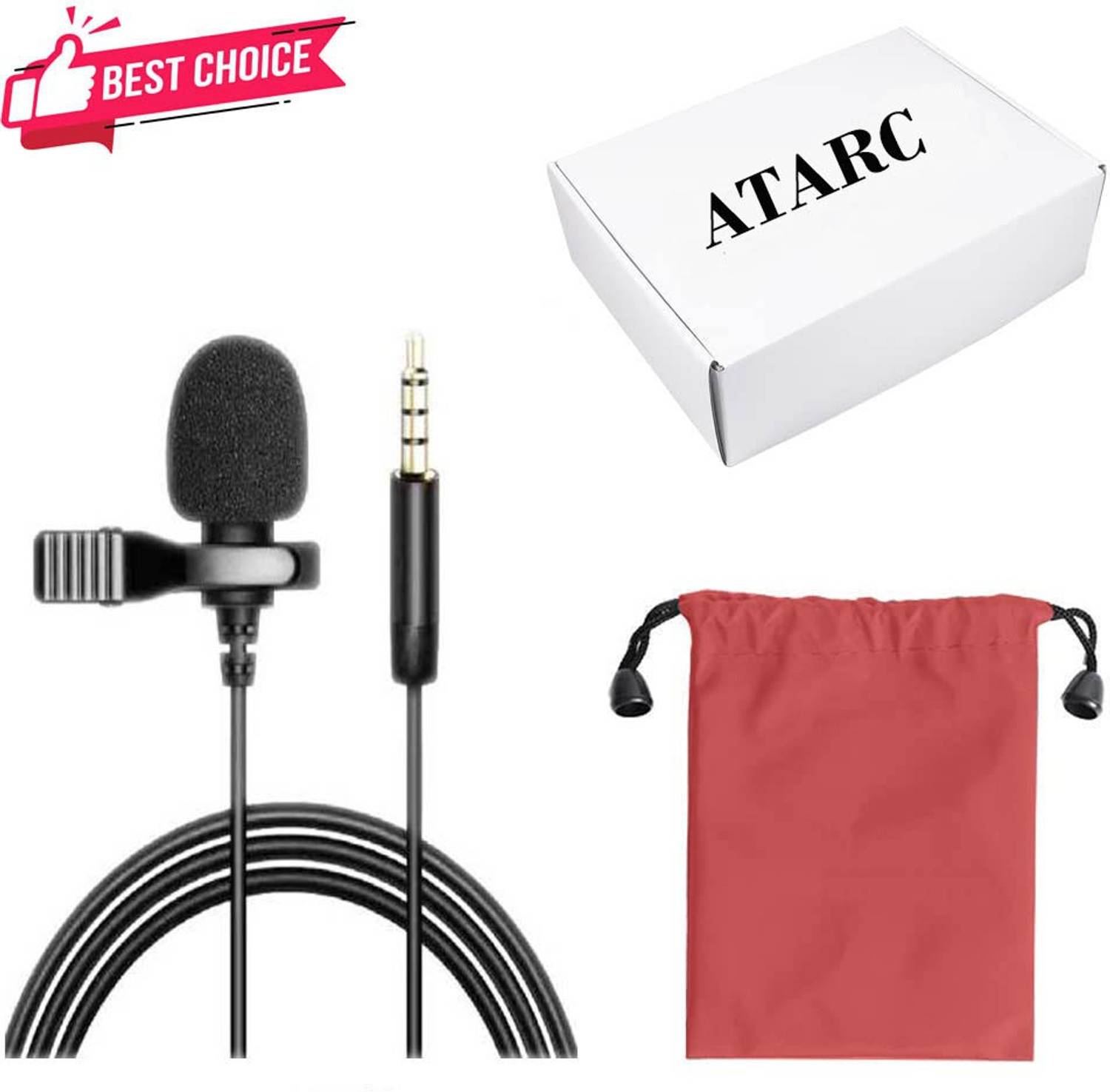 ATARC 3.5mm Electret Condenser Microphone for Smartphones, DSLR, Camcorders Microphone Microphone