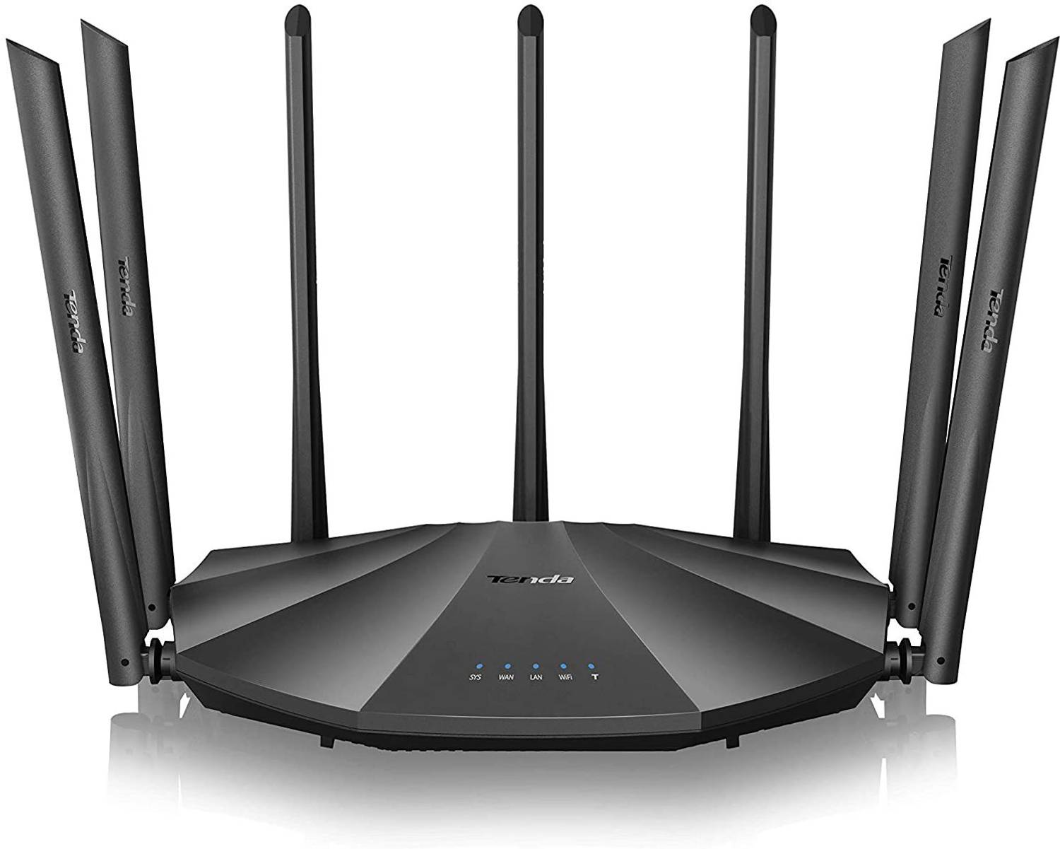 TENDA AC23 AC2100 Dual-Band Gigabit | 4 x Gigabit Ports Wireless Router 2.4 GHz, 5 GHz 2100 Mbps Wifi Speed Dual Band External Antenna Ethernet (Cable Broadband)