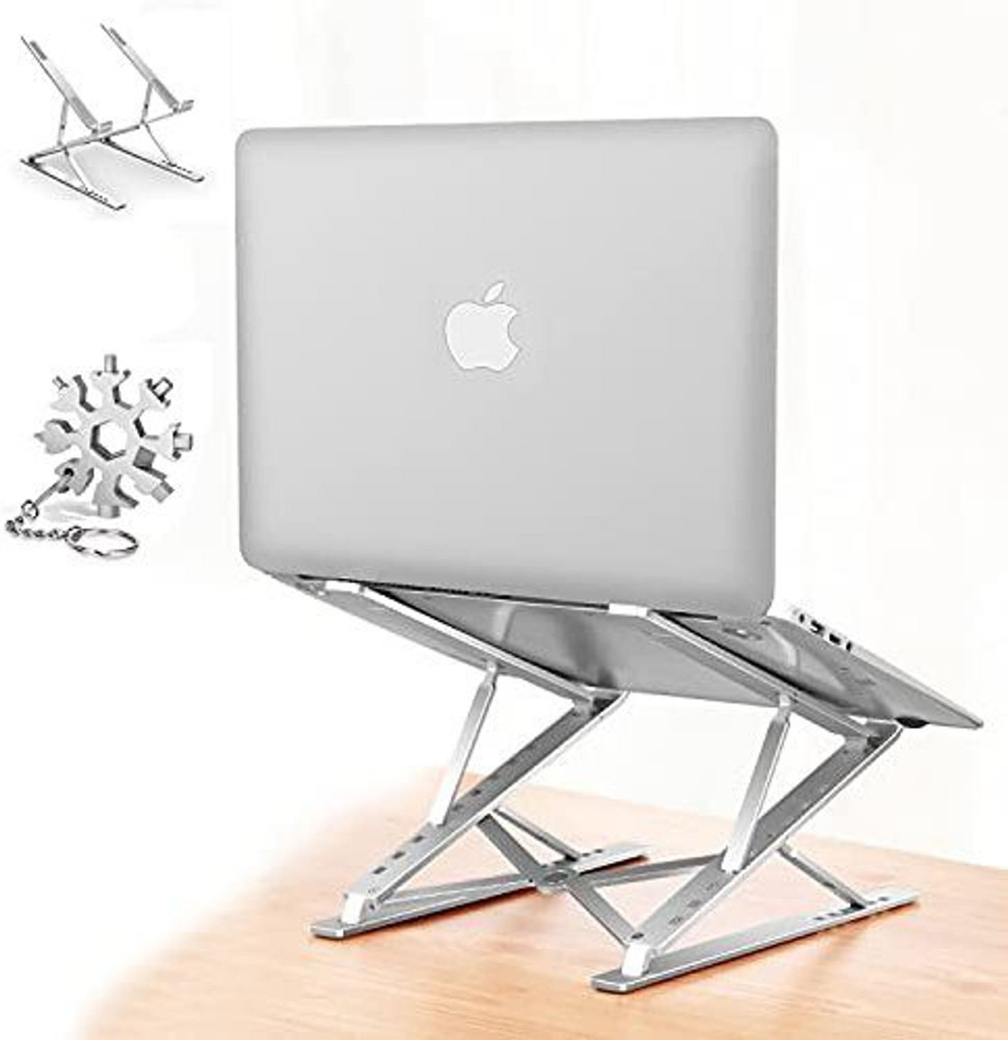 Image of OET European Standard Foldable Aluminium Adjustable Laptop Stand LSTD 06 Aluminium Desk Stand Laptop Stand with Adjustable Height Compatible with Universal Laptops