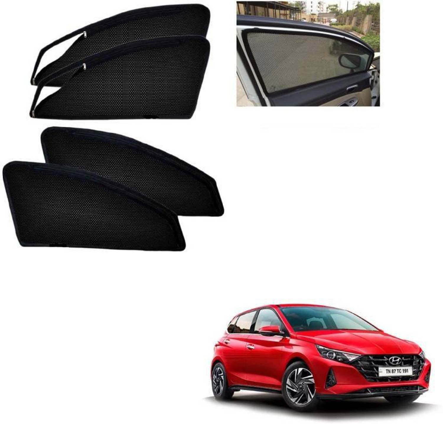 AuTO ADDiCT Side Window, Rear Window Sun Shade For Hyundai i20