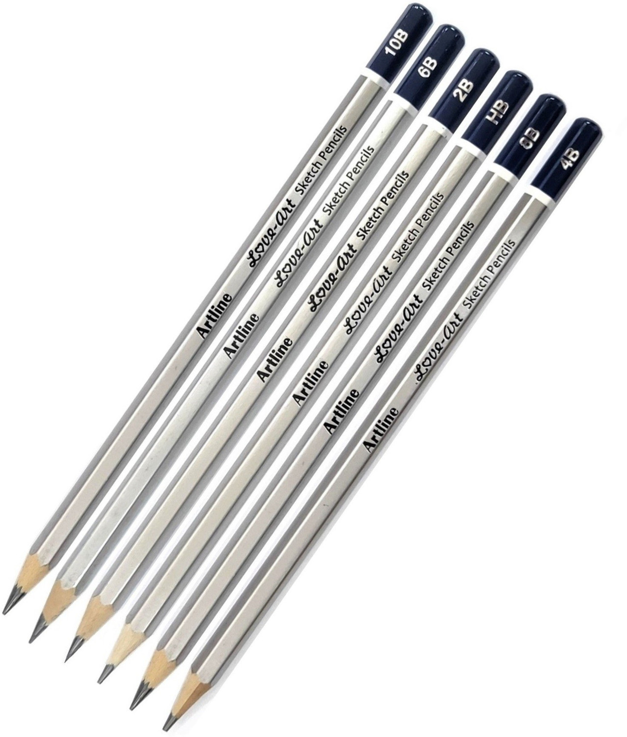 Image of Craftacious Artline Love-Art Sketch Pencil, 6Pc Blending /Smudging Stump, Eraser & SandPaper