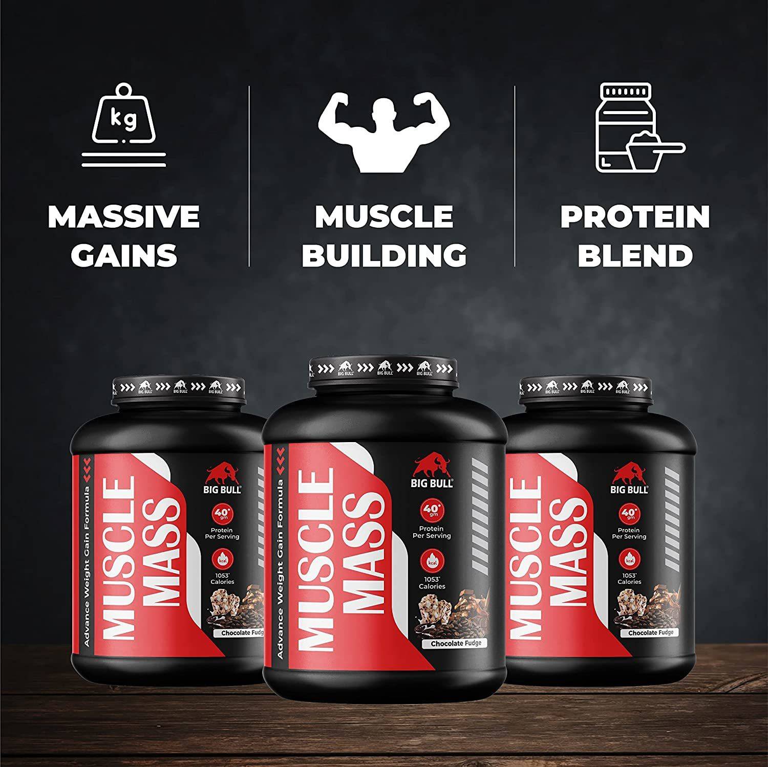 Big Bull Muscle Mass Gainer Powder with Creatine + Taurine - Image 3