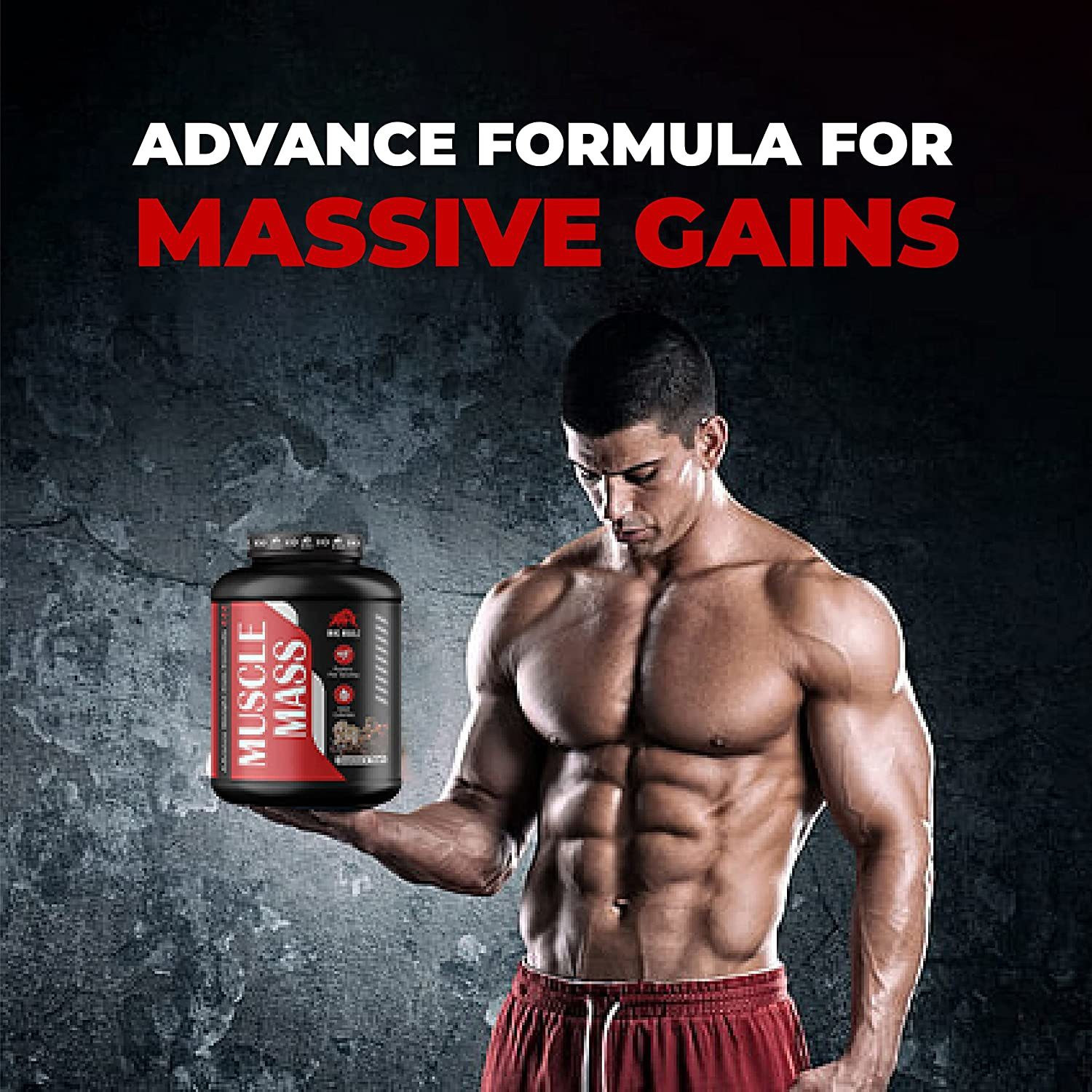 Image of Big Bull Muscle Mass Gainer Powder with Creatine + Taurine Stack Weight Gainers /Mass Gainers