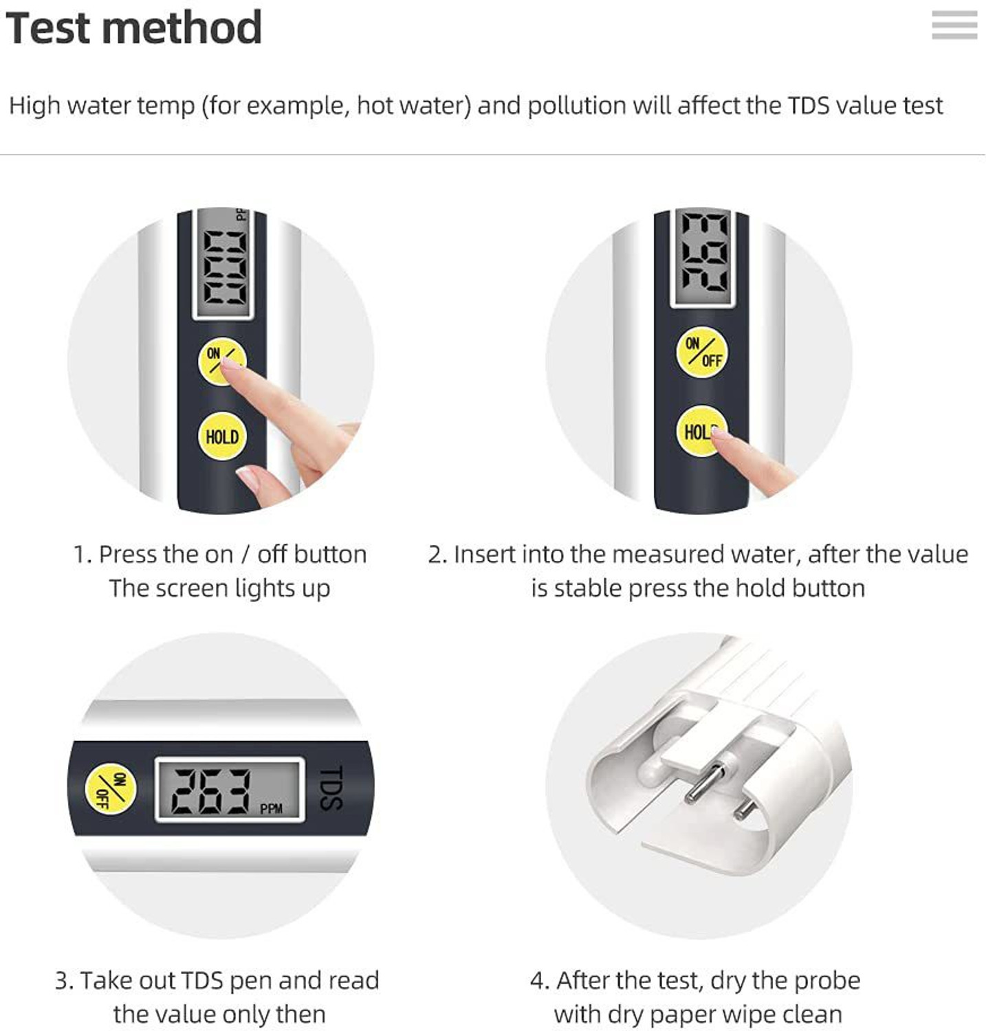 Image of YUV Digital LCD Pre-Calibrated TDS Meter Tester Portable Pen 0.01 High Accurate Filter Measuring Water Quality Purity Test Analyzer Tool for Aquarium Pool Hydroponics & Drinking RO Water Digital TDS Meter