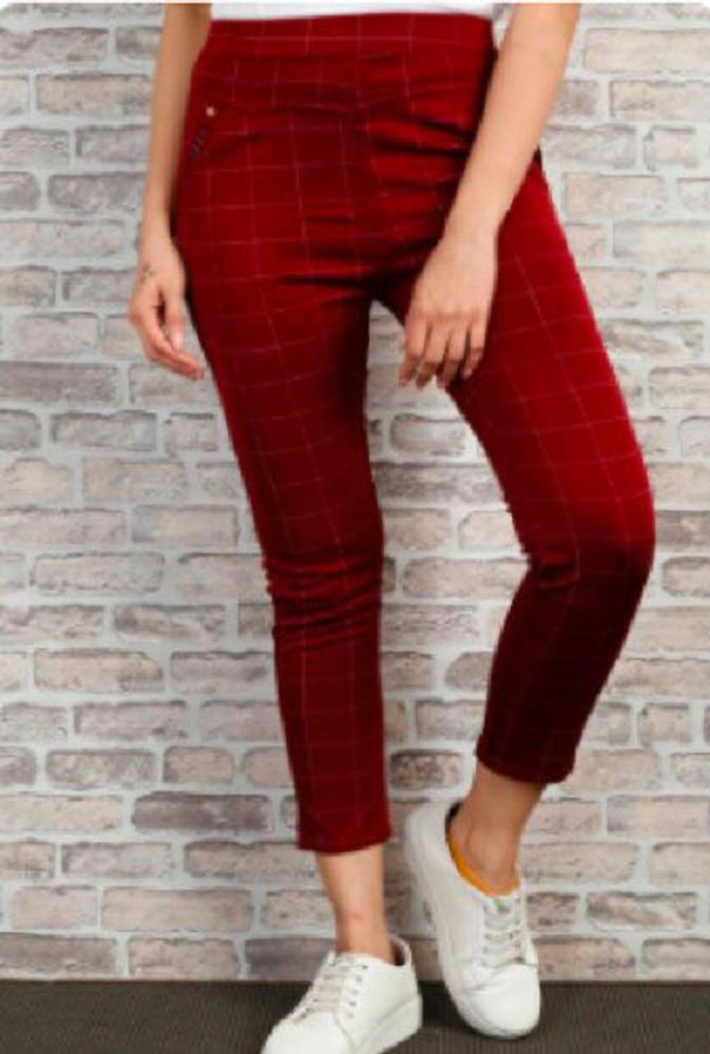 4M SALES Regular Fit Women Maroon Trousers