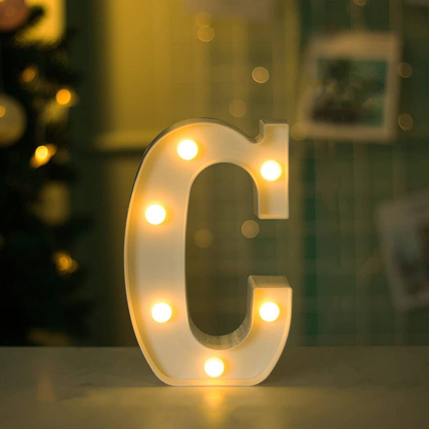 Brightlance LED Letter Lights Sign for wall hanging, beside table, battery operated Letter-C Night Lamp