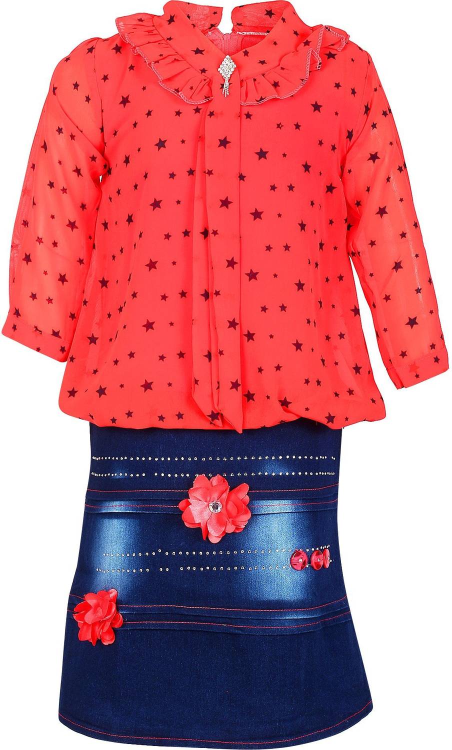 Arshia Fashions Girls Midi/Knee Length Casual Dress