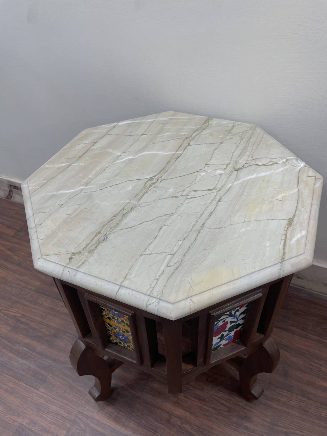 QA Antique Handicraft Traditional Octagon Shape Coffee Side Table
