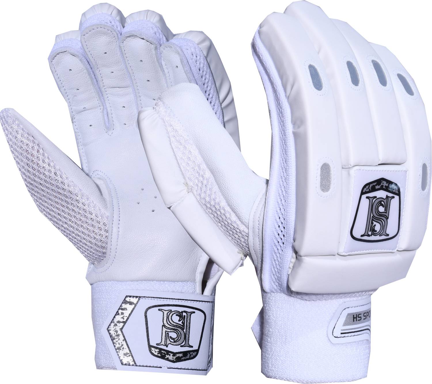 H S Sports Hilite White Men's Batting Gloves (RH) - Image 1