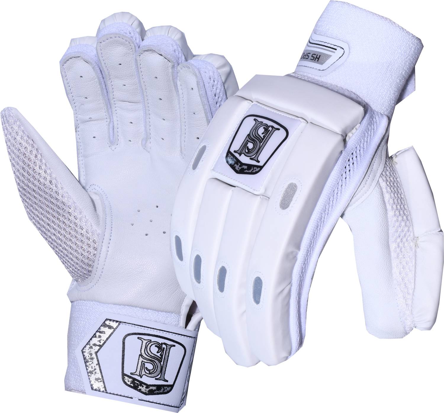 H S Sports Hilite White Men's Batting Gloves (RH) - Image 4