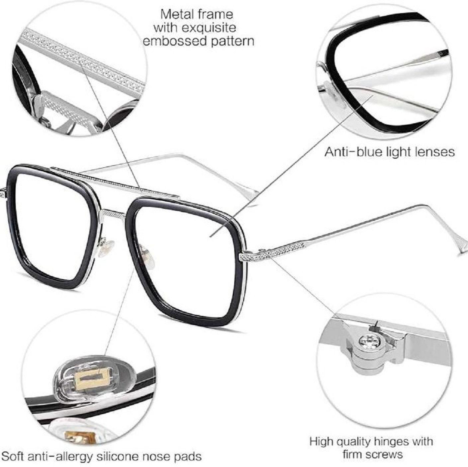 Image of Eymen I Retro Square, Rectangular Sunglasses