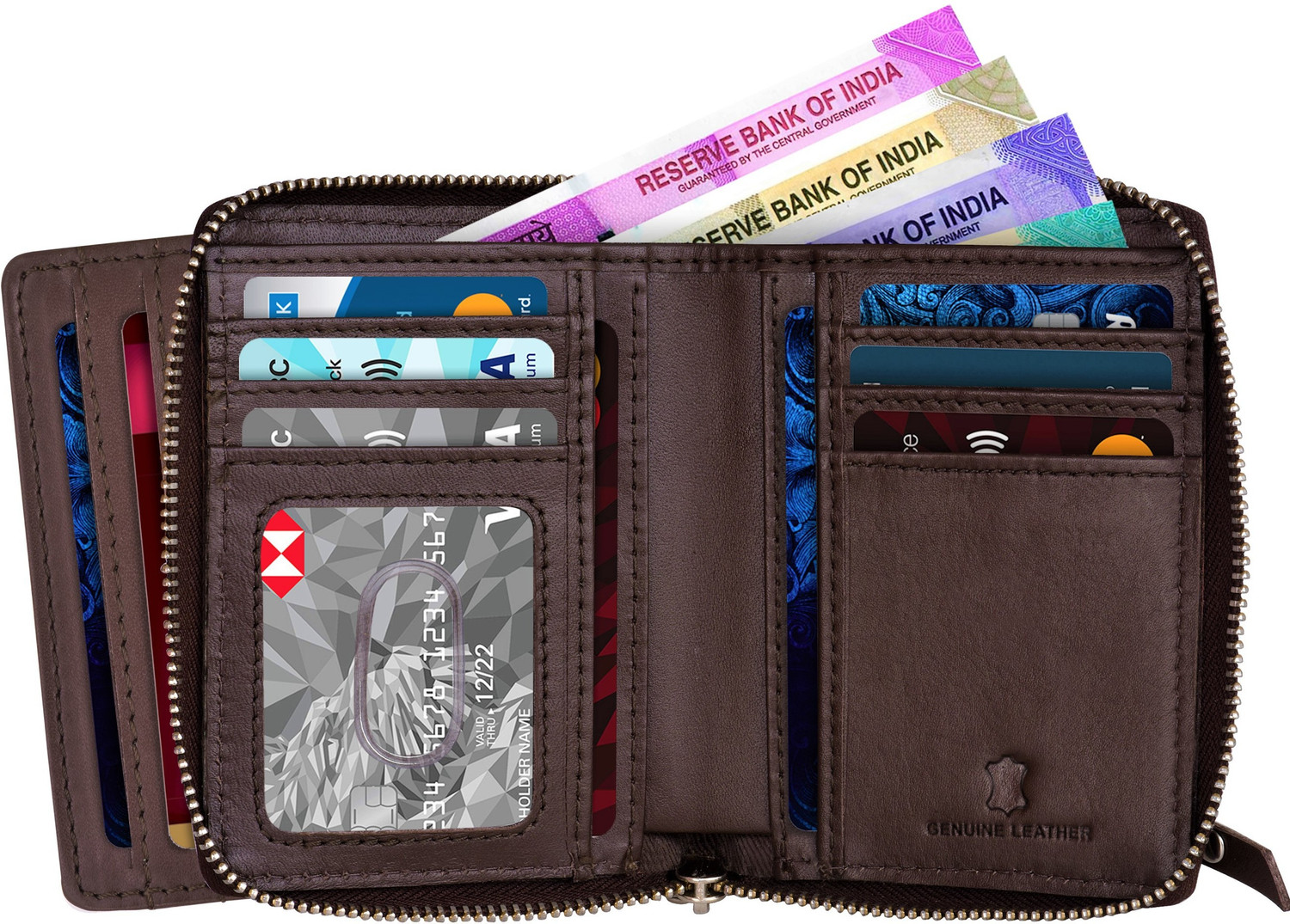 Image of HYDEIN Men Brown Genuine Leather Wallet