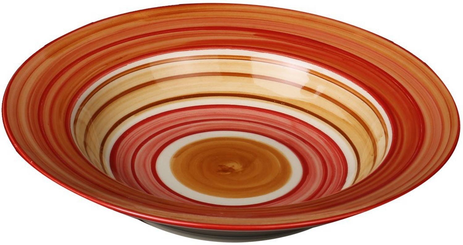 caffeine Ceramic Handmade Orange Beige Soup Plates Dinner Set