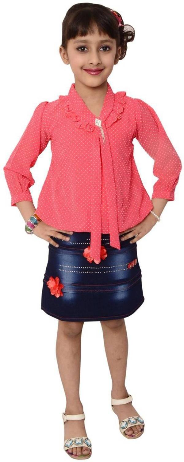 Arshia Fashions Girls Midi/Knee Length Casual Dress