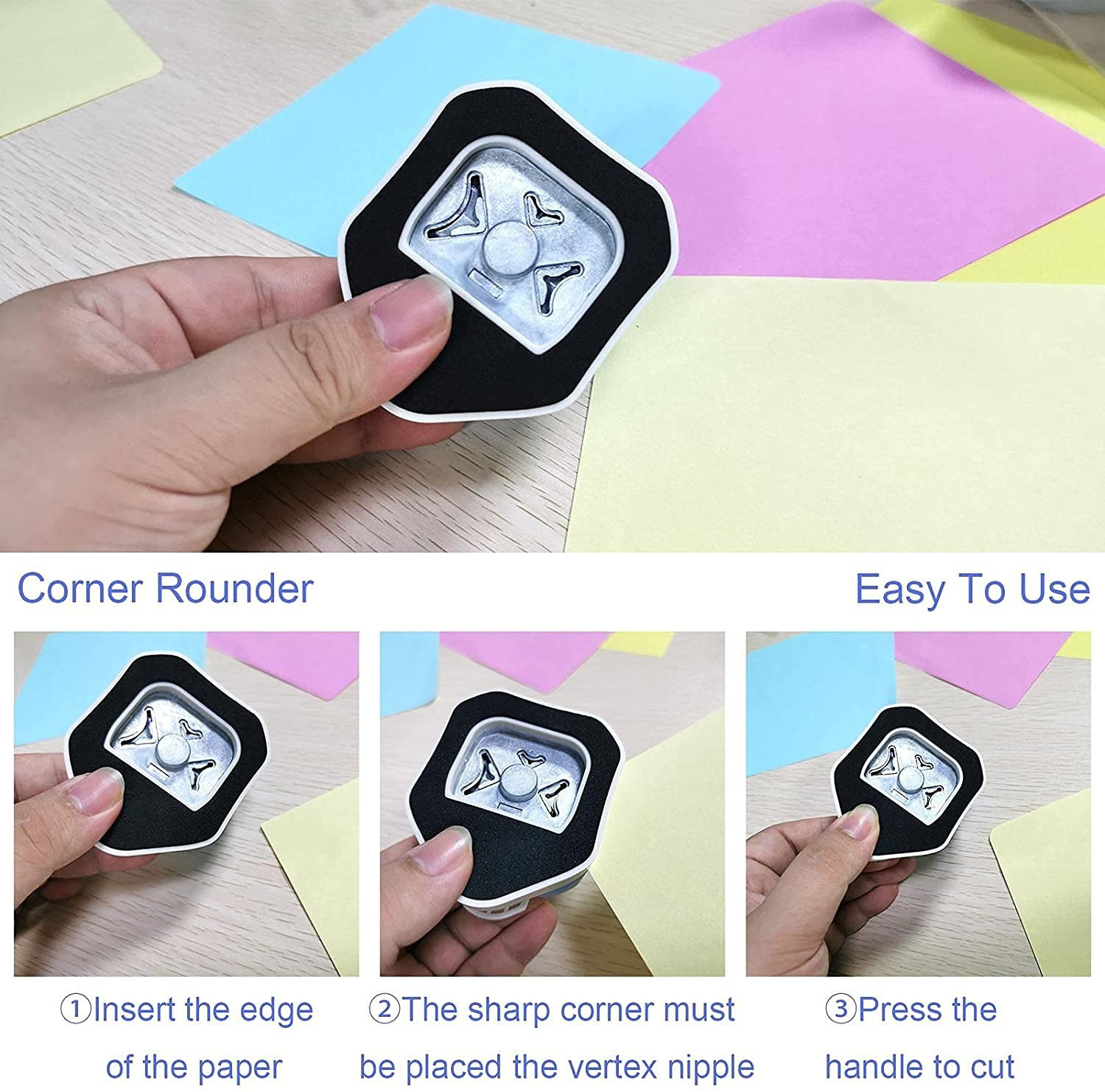 Image of Kandle 3 in 1 Corner Cutter Punch for DIY Art & Crafts Photo Cutter Project Book Making Nipper