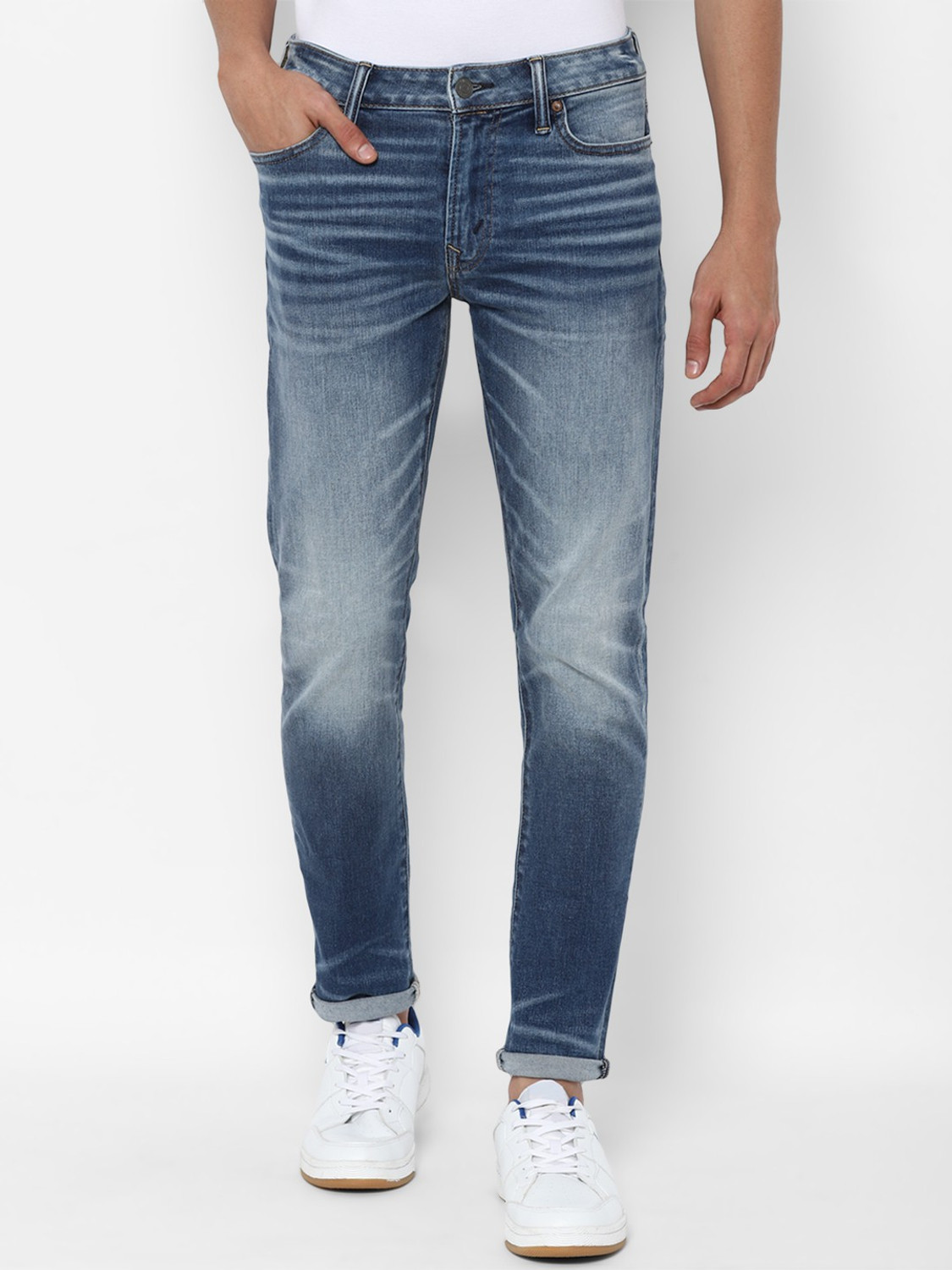 Image of American Eagle Outfitters Skinny Men Blue Jeans