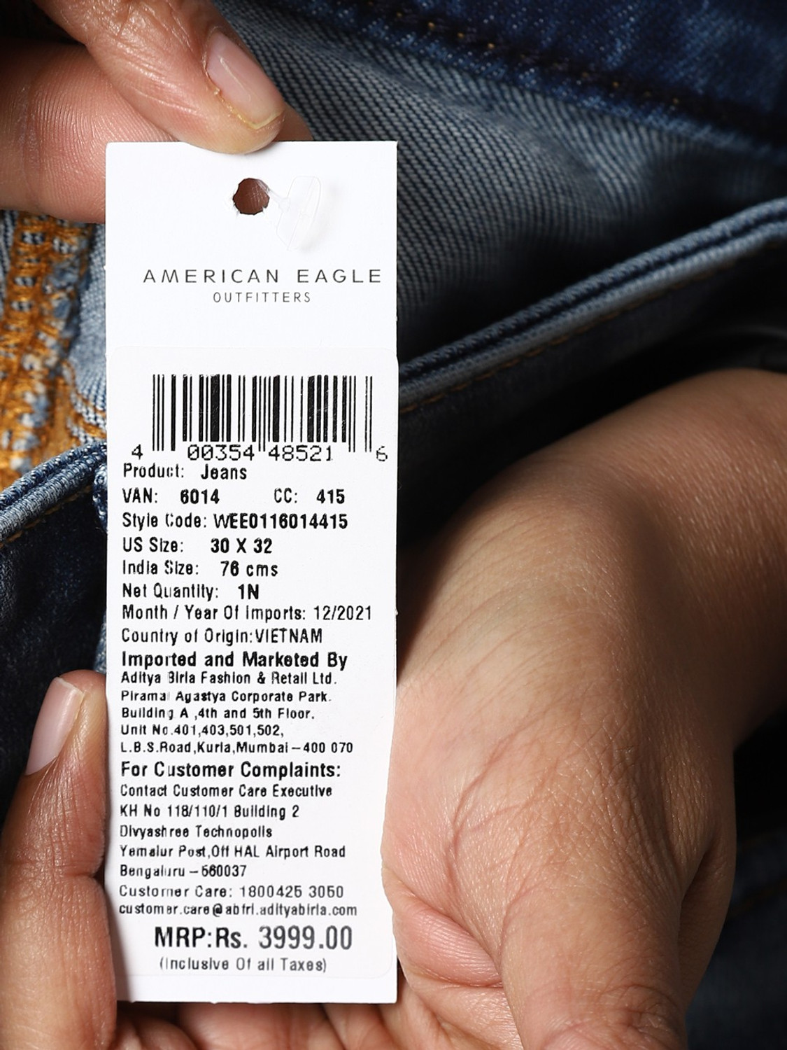 Image of American Eagle Outfitters Skinny Men Blue Jeans