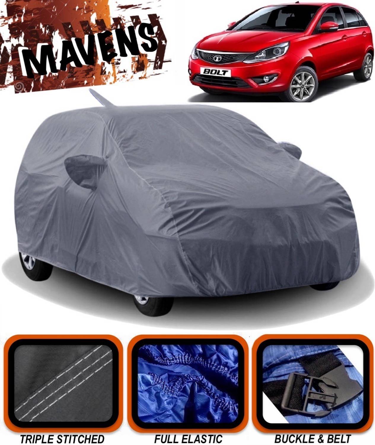 MAVENS Car Cover For Tata Bolt (With Mirror Pockets)