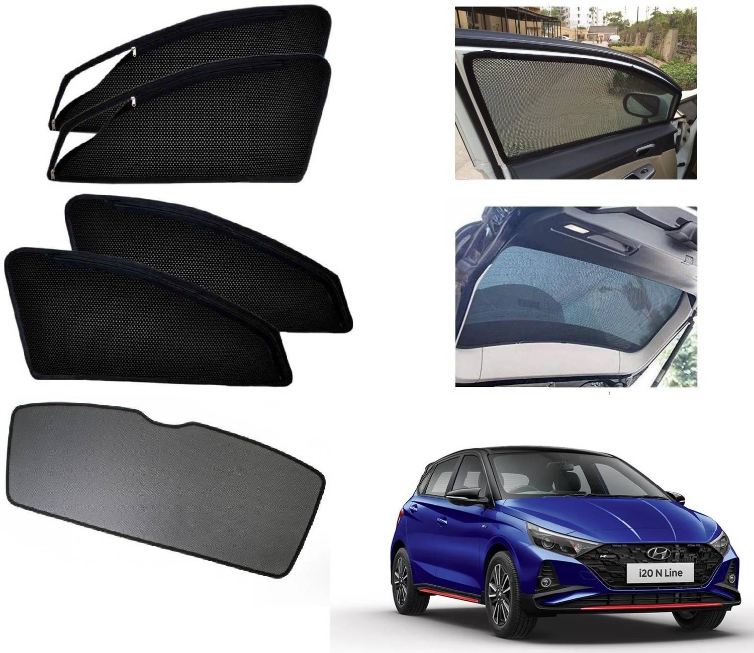AuTO ADDiCT Side Window, Rear Window Sun Shade For Hyundai i20