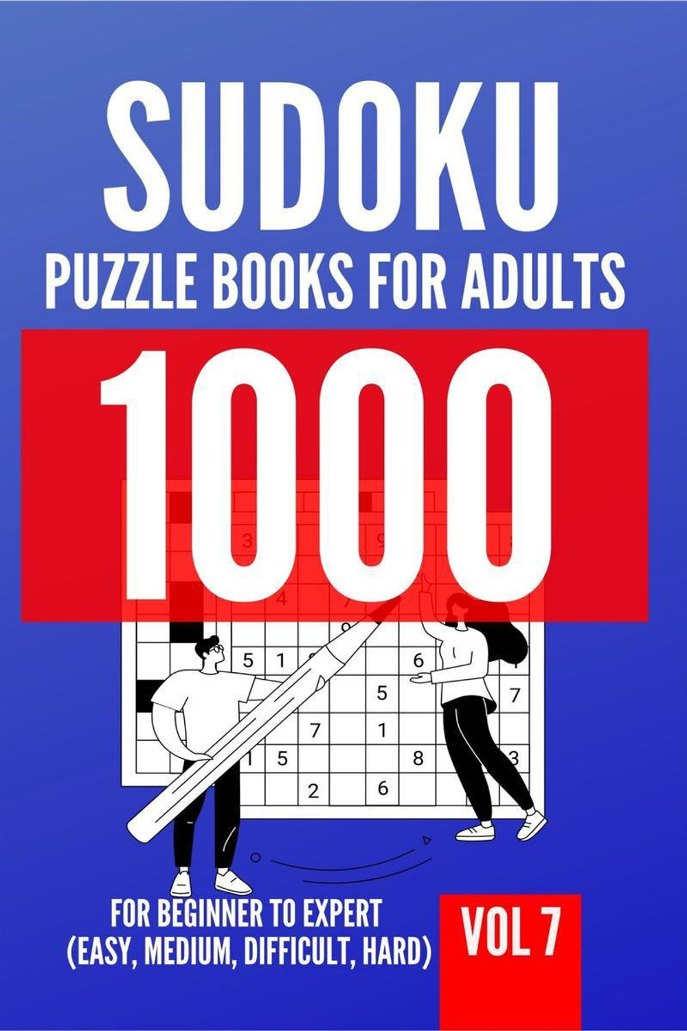 Image of 1000 Sudoku Puzzle Books For Adults | For Beginner To Expert (Easy, Medium, Difficult, Hard) | Vol 7