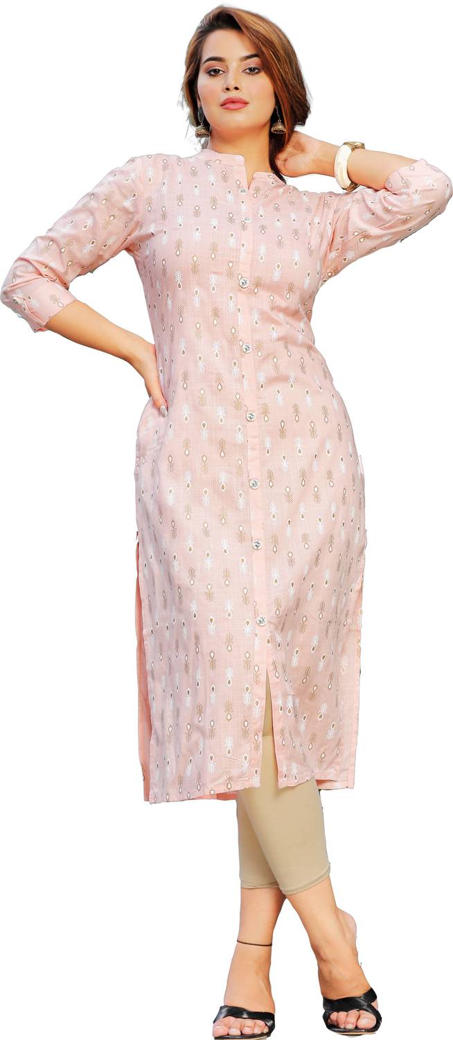 VISHAKHA STYLE Women Printed Viscose Rayon Straight Kurta (Light