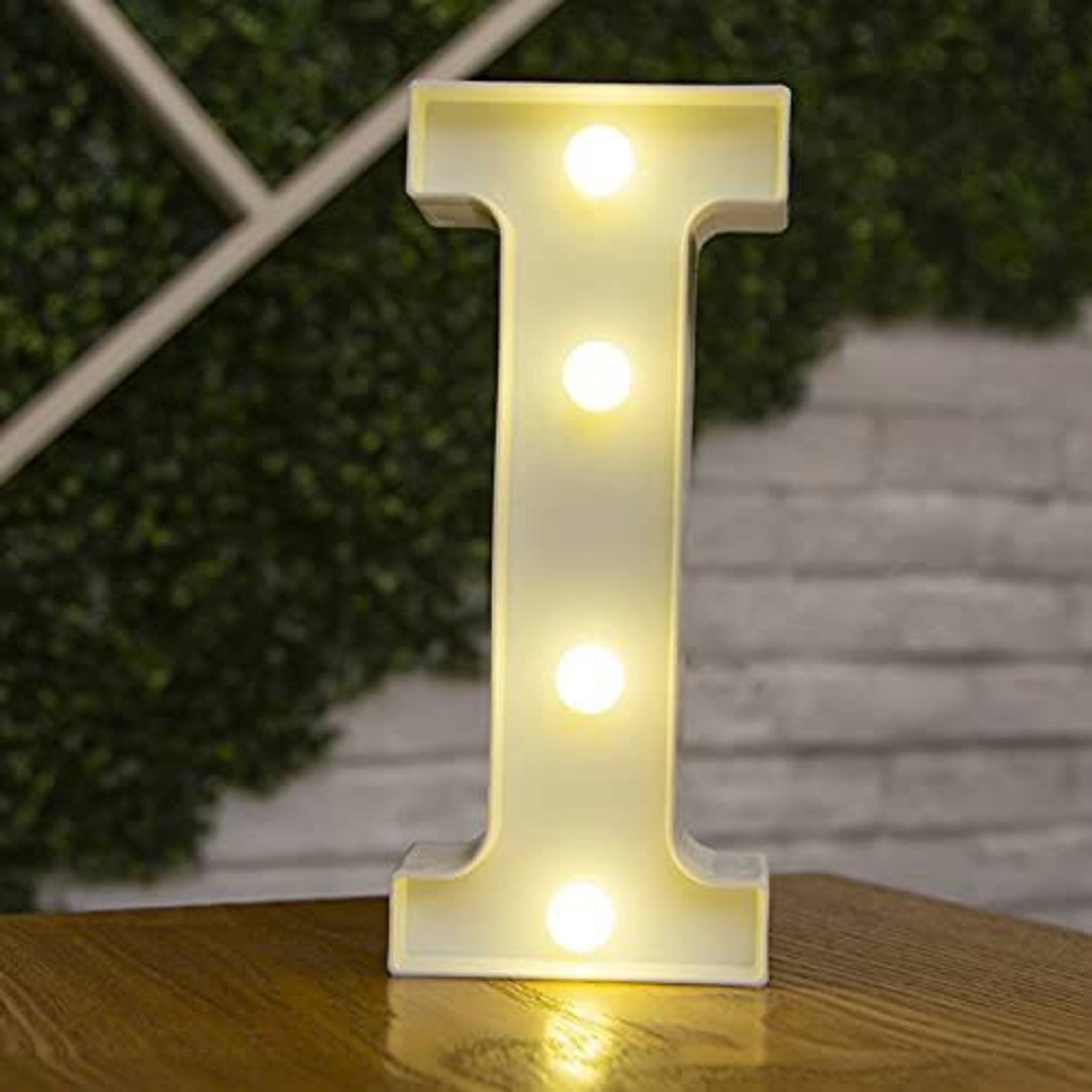 Brightlance LED Letter Lights Sign for wall hanging, beside table, battery operated Letter-I Night Lamp