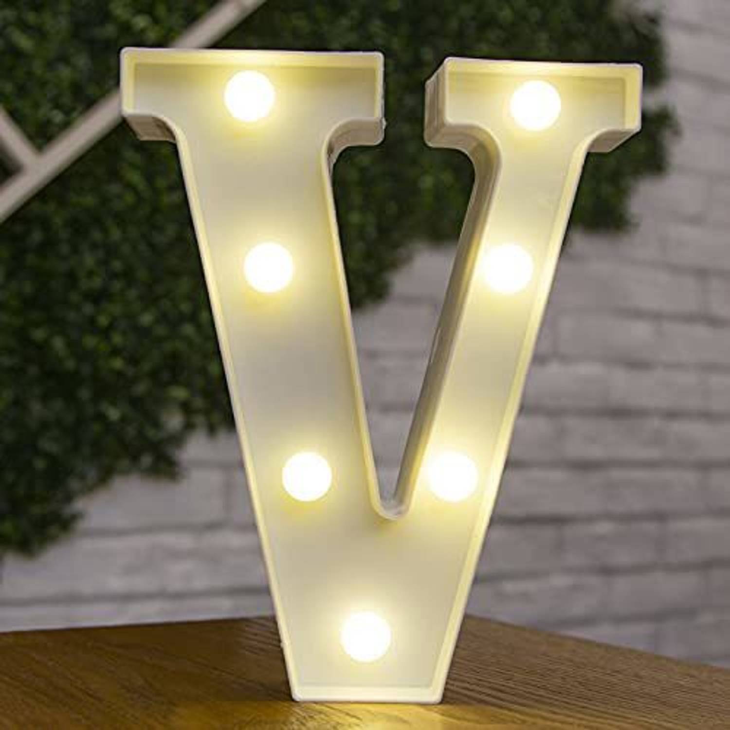 Brightlance LED Letter Lights Sign for wall hanging, beside table, battery operated Letter-V Night Lamp