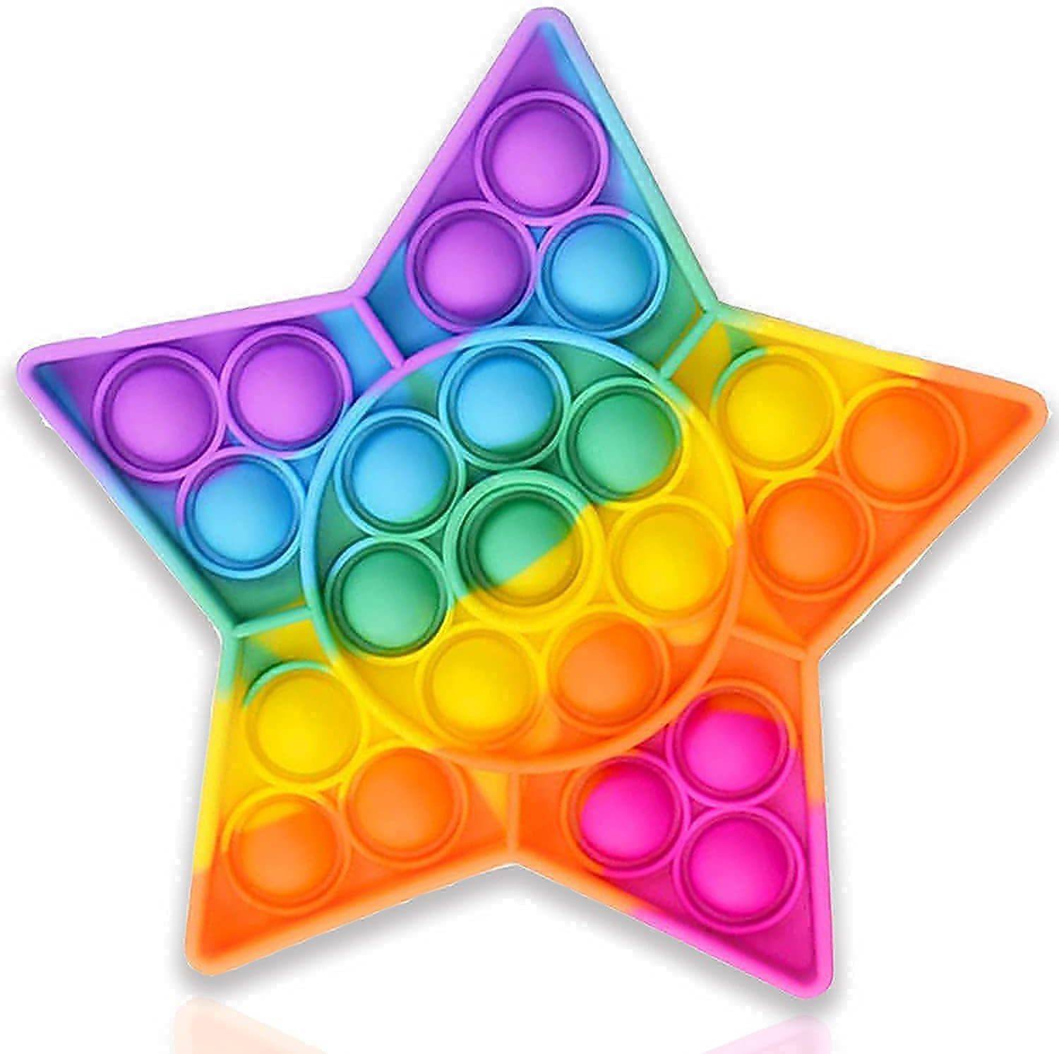 adbeni Bubble Toy, Autism Special Needs Silicone Stress Relief Toy, (Star), 1 pc Soft Gag Toy