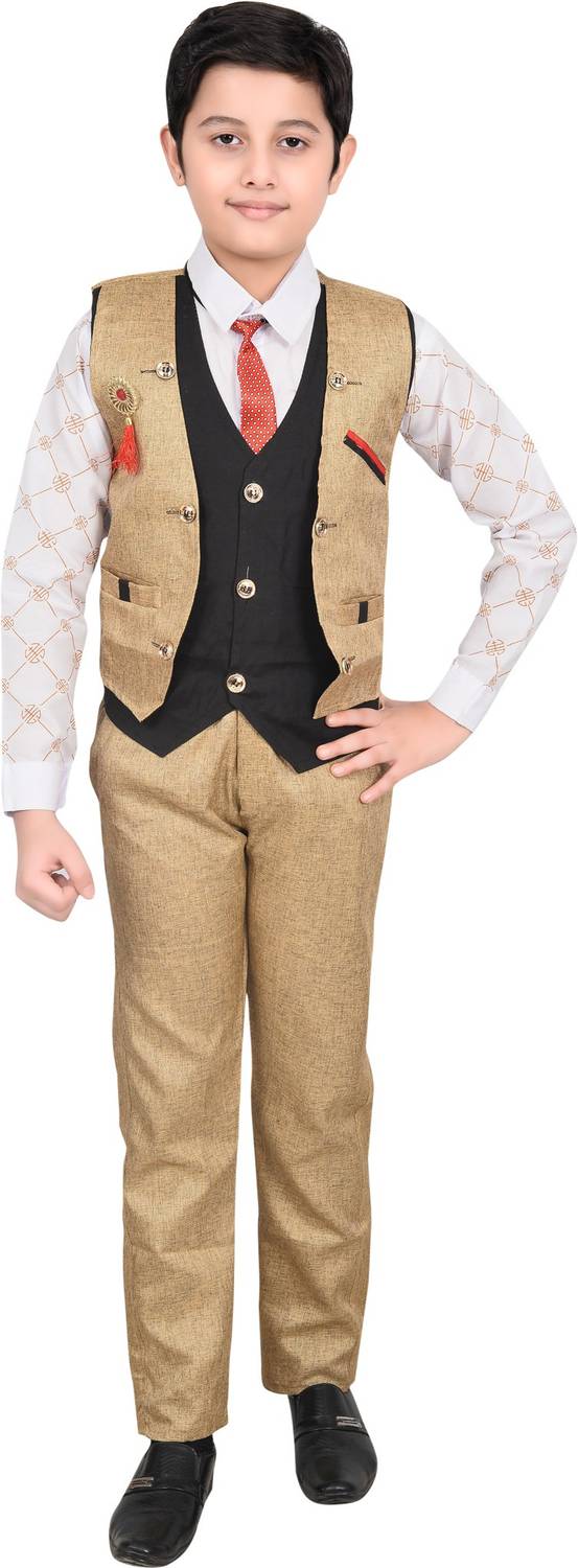 ArhamFashionWear Boys Festive & Party, Wedding Shirt, Waistcoat and Pant Set