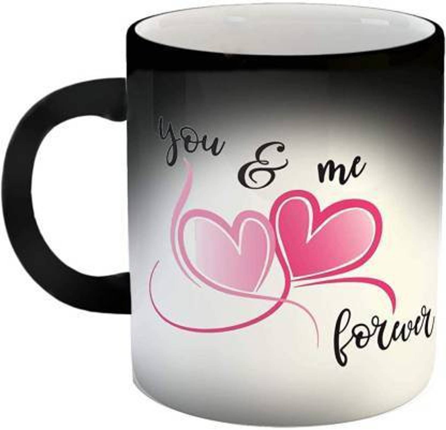 AMAR CREATION You And Me Forever Magic " Quote Black Ceramic Coffee Mug