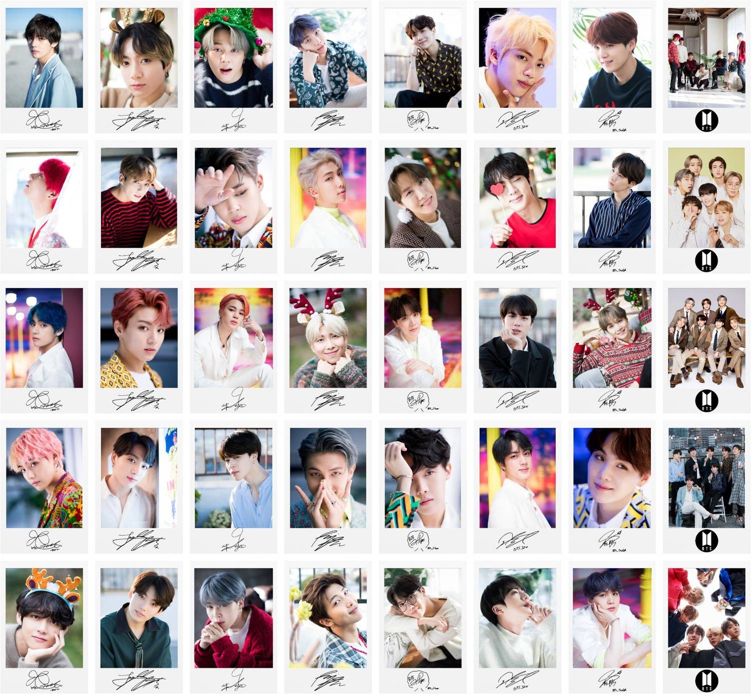 Printnet PRINTNET BTS Member Photocards with Autographs HD Quality
