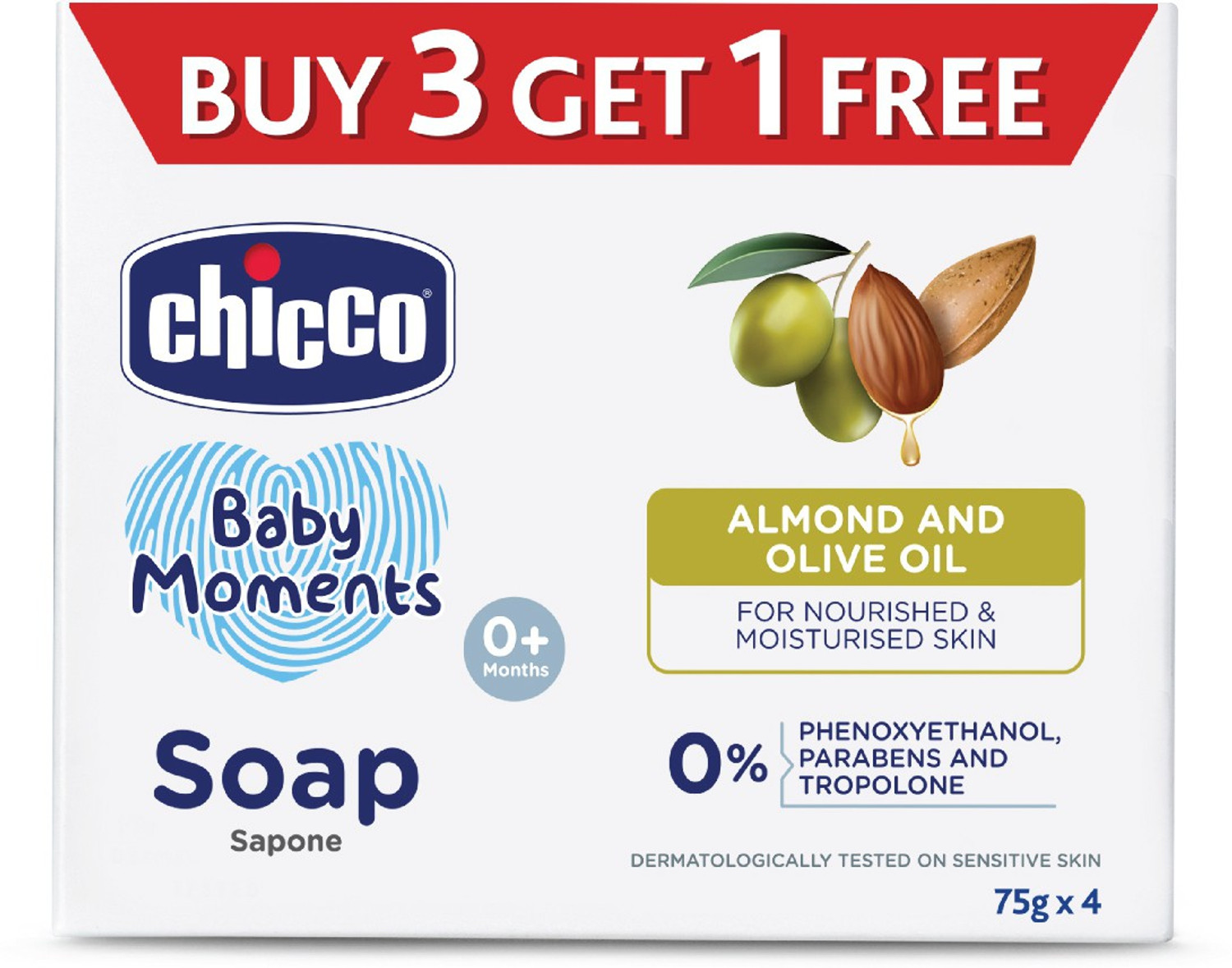 Image of Chicco Baby Moments Soap - (8 x 75 g)