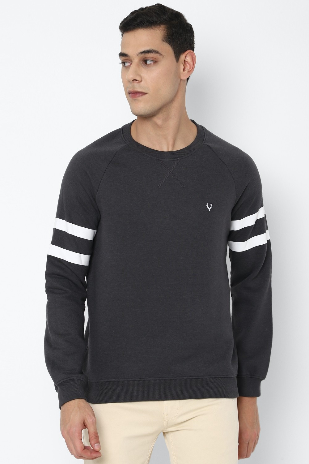 Image of Allen Solly Full Sleeve Solid Men Sweatshirt