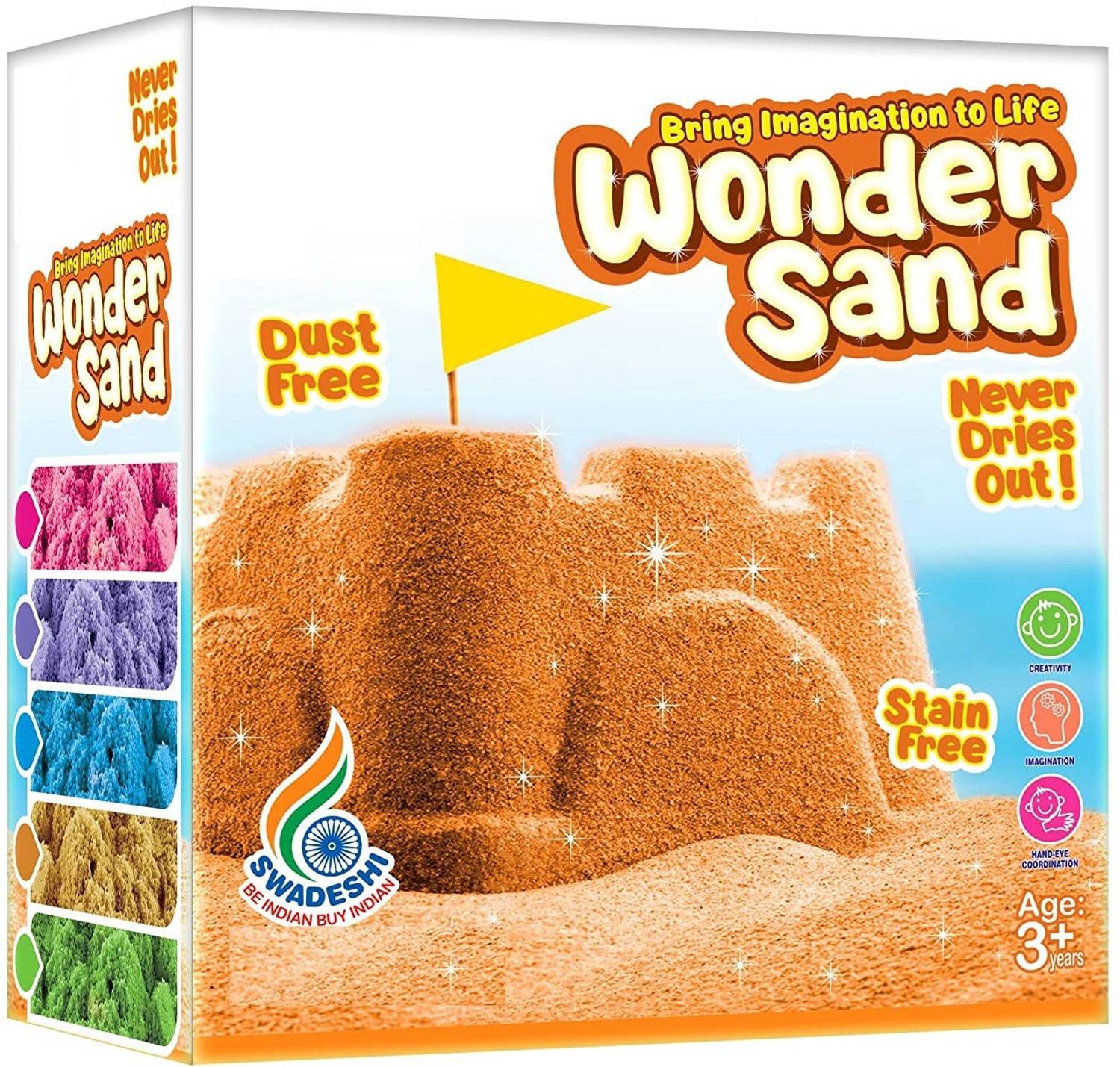 ARNIYAVALA Wonder Sand 500 Grams for Play. Smooth Sand for Kids, ONE Big Mould Inside