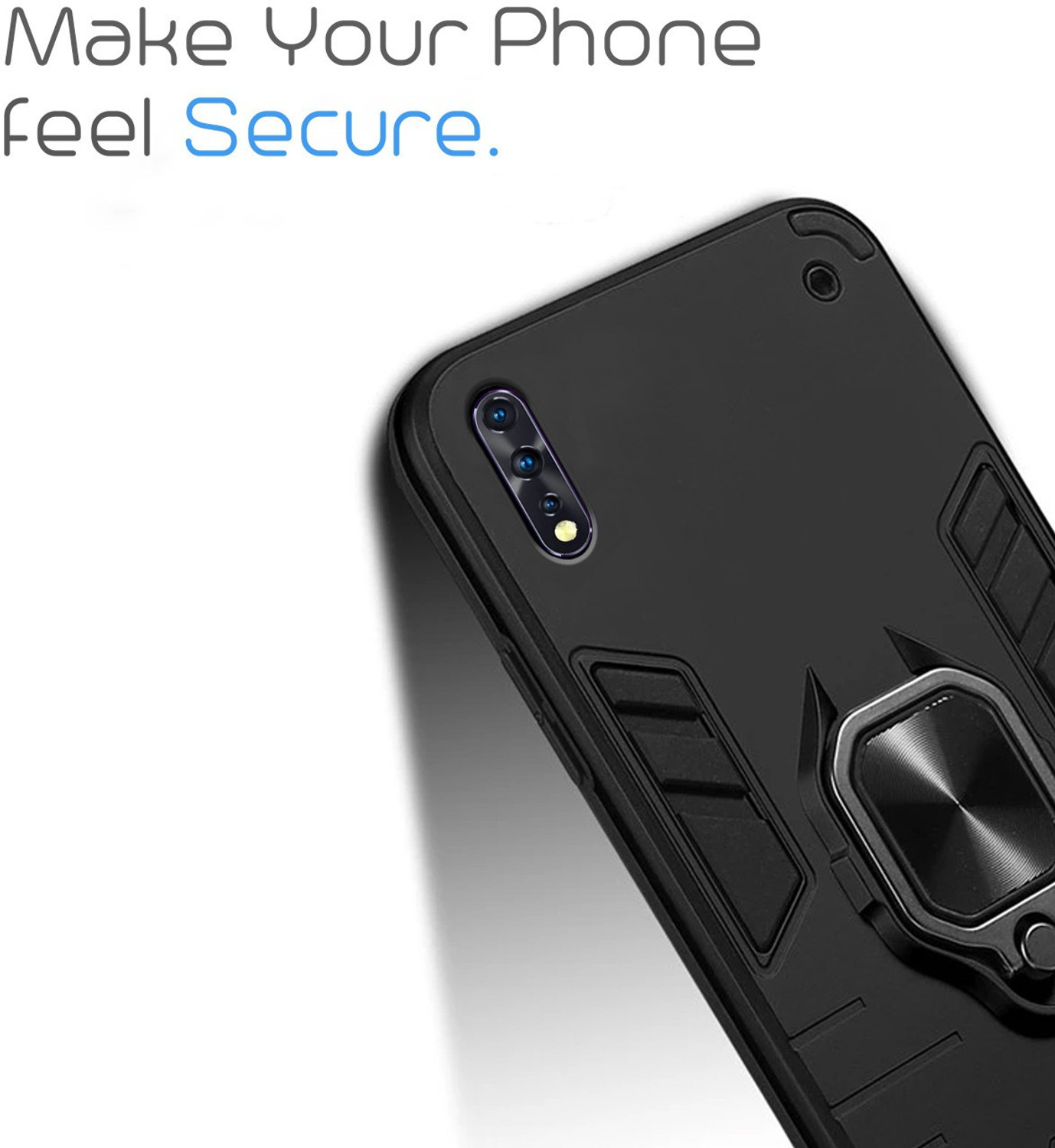 Image of BOZTI Back Cover for Vivo Z1x (Black, Rugged Armor, Pack of: 1)