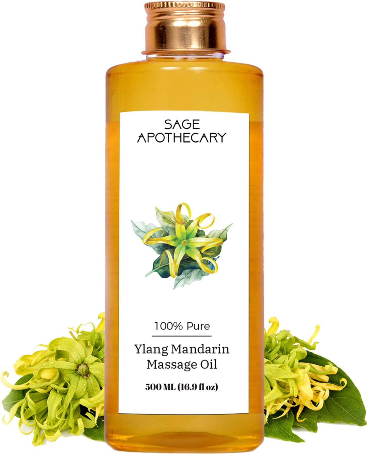 Image of Sage Apothecary Ylang & Mandarin Massage Oil for Joint Relief- 500 Ml