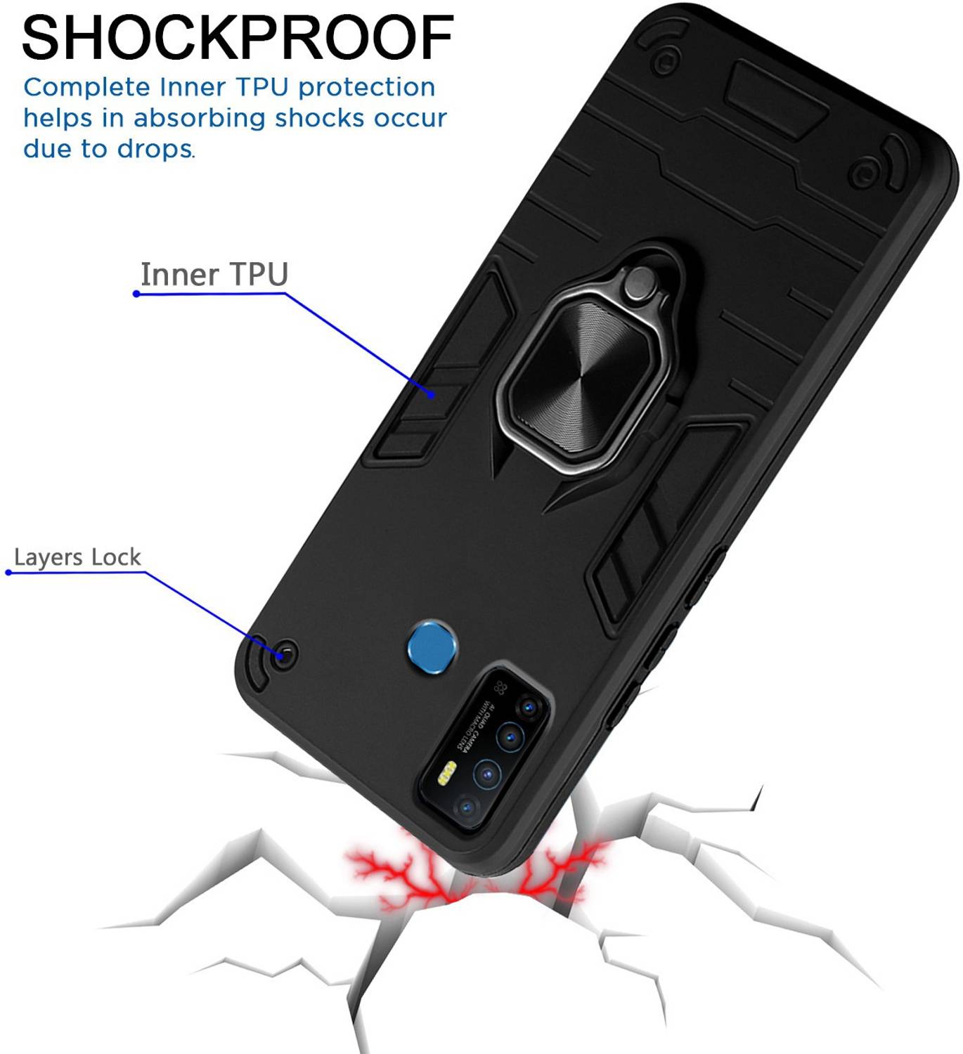 Meephone Back Cover for Infinix Hot 9 Black - Image 3