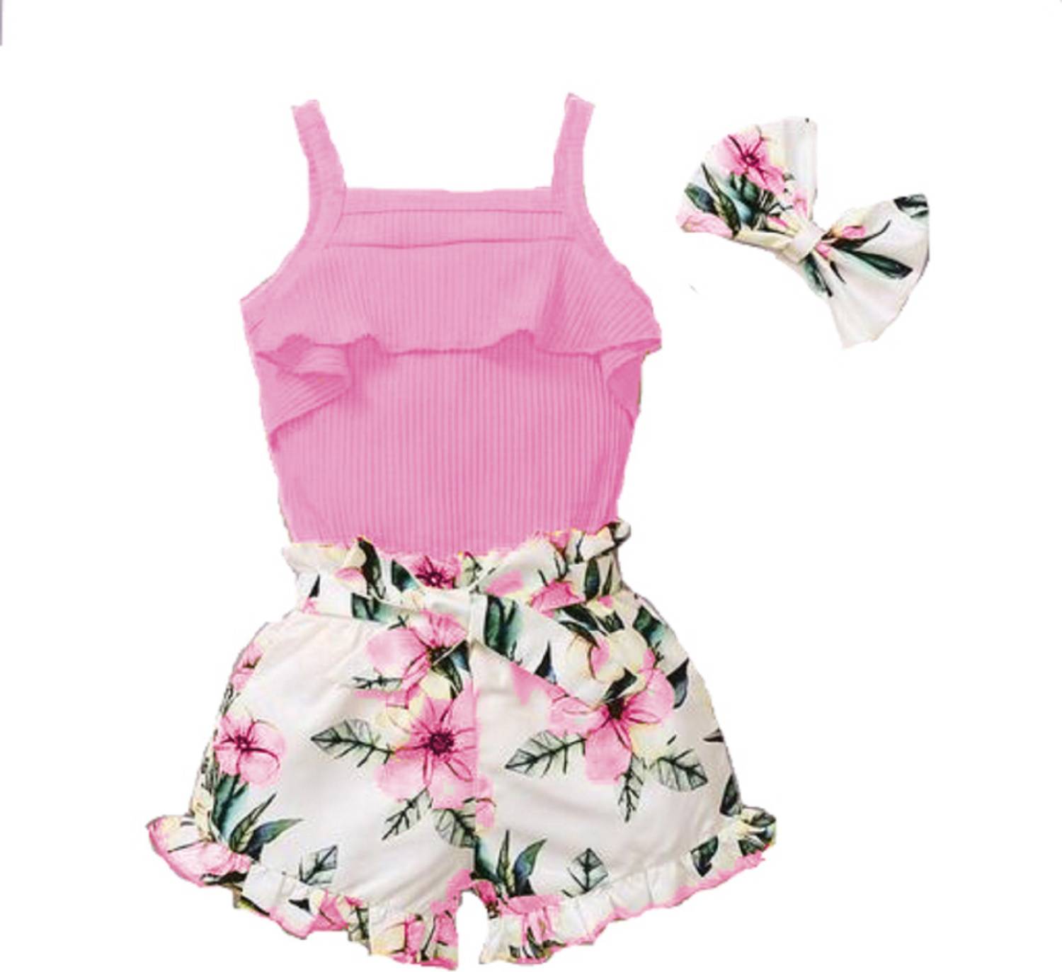 BHOOLKU Baby Girls Party(Festive) Top Shorts
