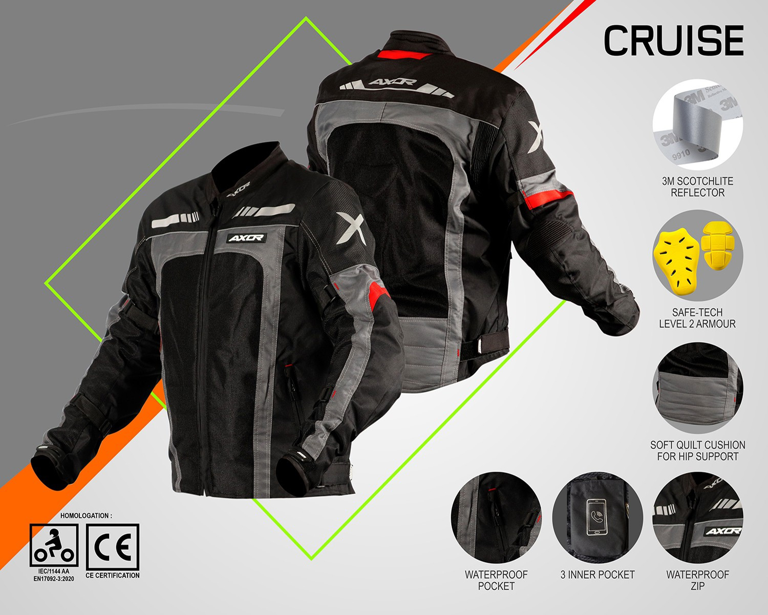 Image of Axor Cruise Riding Protective Jacket