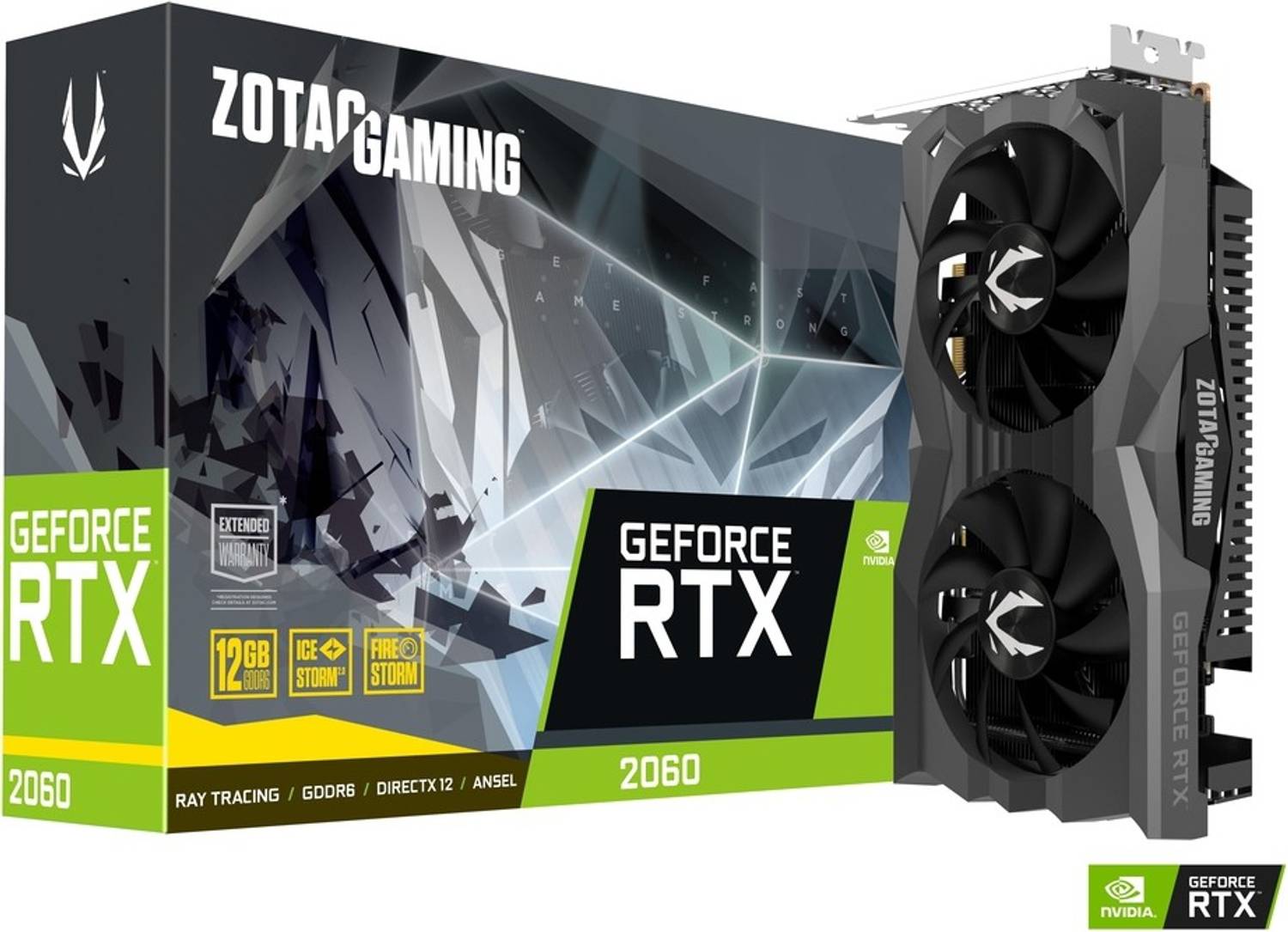 ZOTAC RTX 2060 Twin Fan GDDR6 12 GB NVIDIA Chipset 192 bit 1650