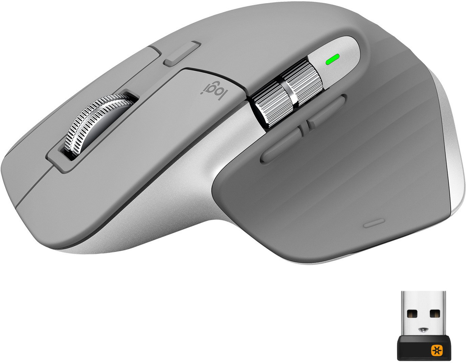 Image of Logitech MX Master 3 Ambidextrous Touch Mouse With Bluetooth (2.4GHz Wireless, Grey)