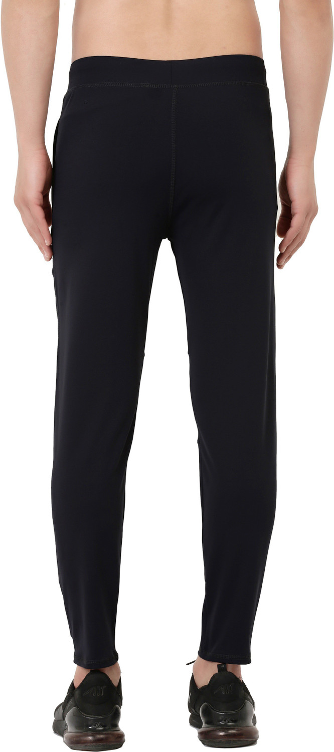 Image of Wolf Runner Solid Men Black Track Pants