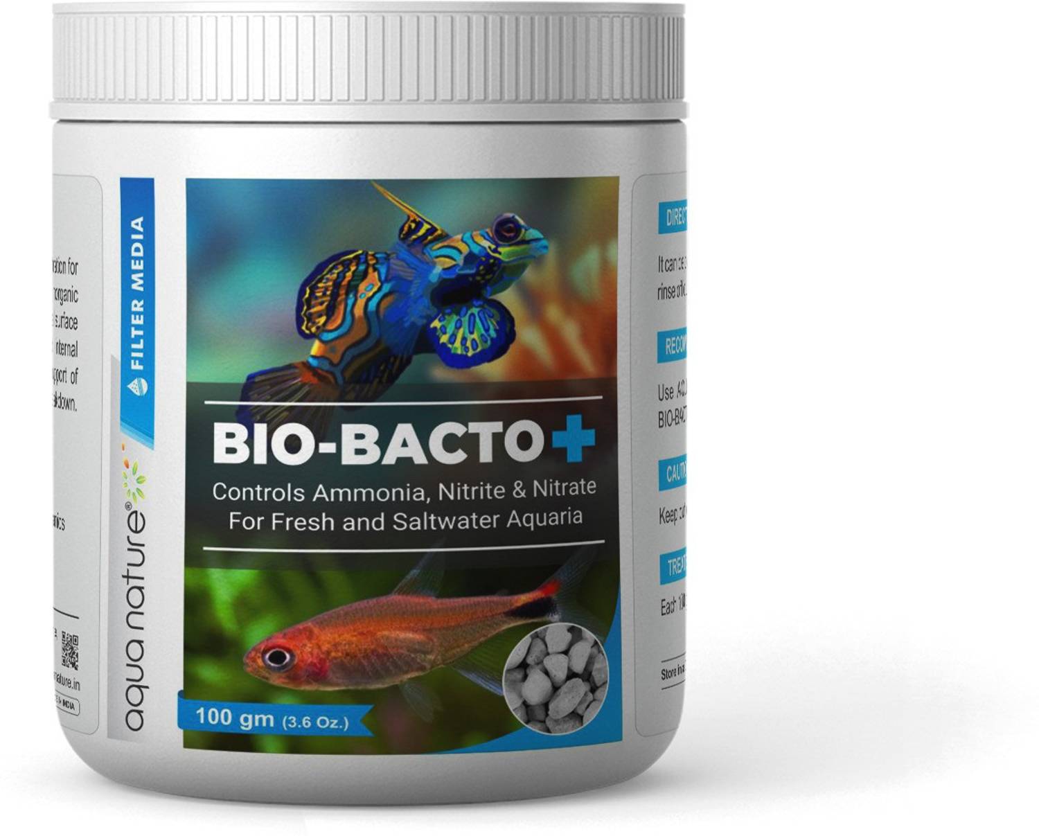 Aquanature Bio- Bacto+ Biological Filter Media Controls Ammonia (100g) Aquarium Tool