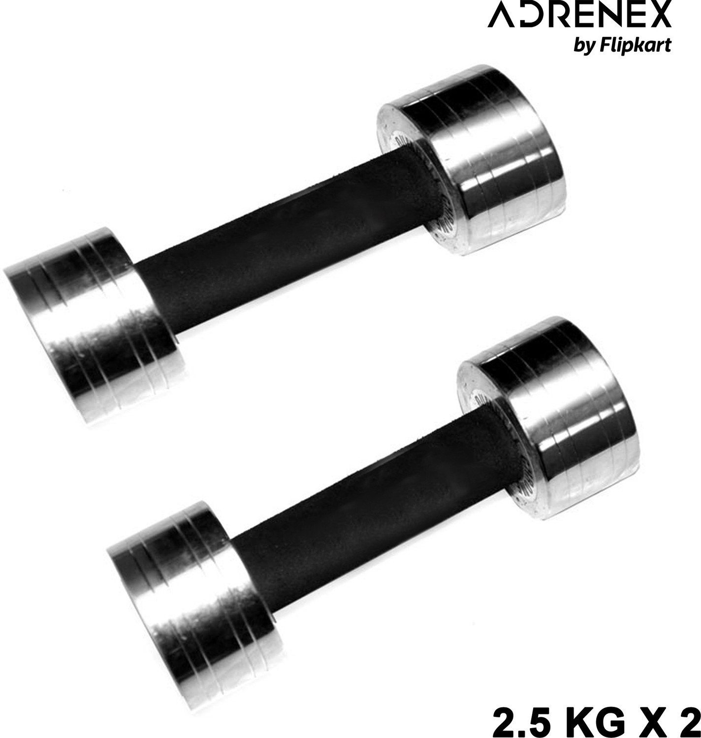 Image of Adrenex Steel 5 kg pair total weight 10 kgs Fixed Weight Dumbbell